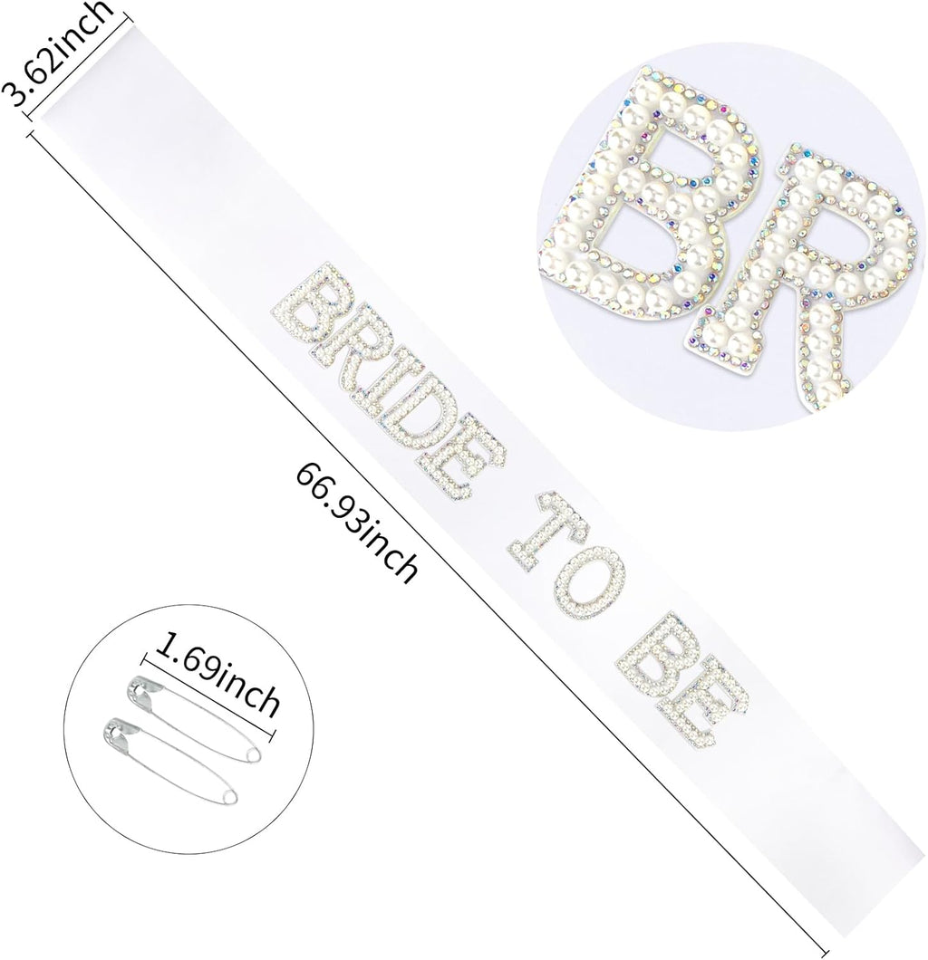 White Bride to Be Sash Bachelorette Party Decorations Bridal Shower Engagement Party Decorations