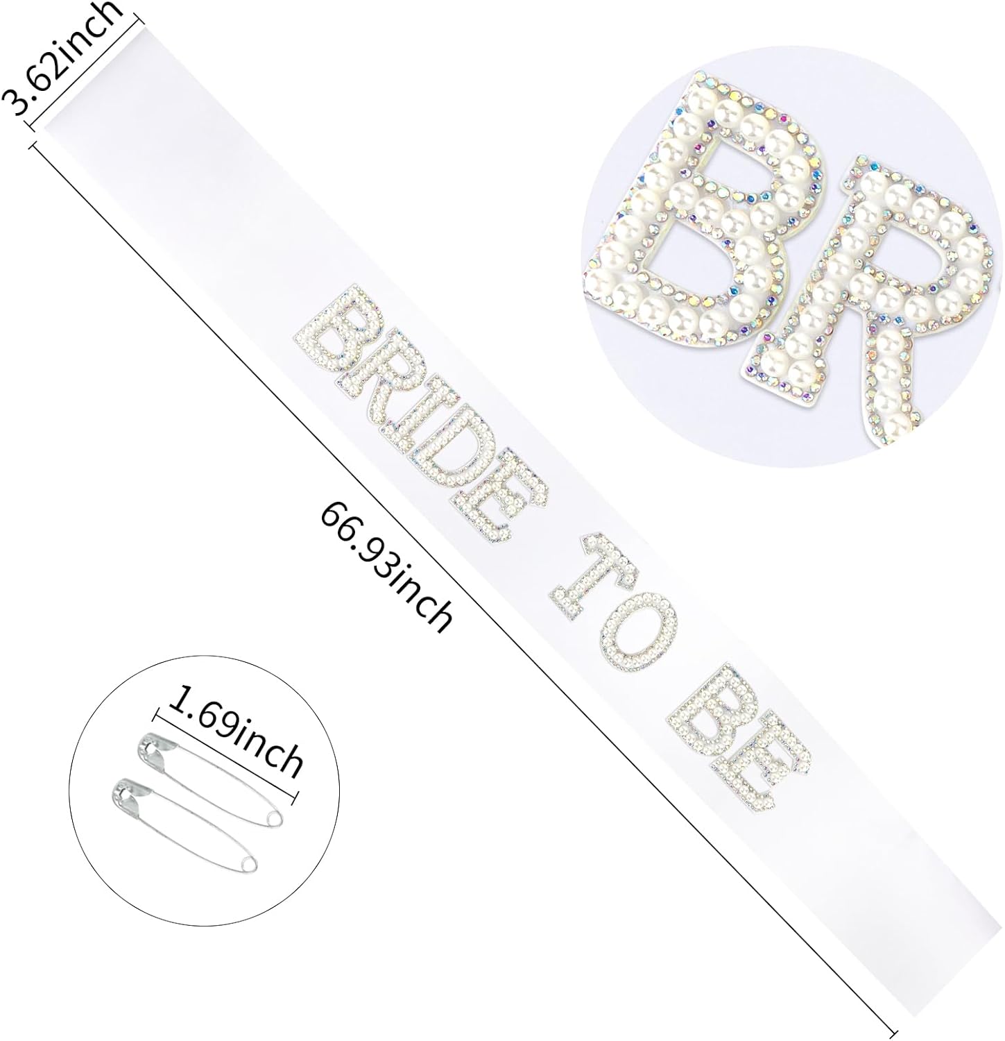 White Bride to Be Sash Bachelorette Party Decorations Bridal Shower Engagement Party Decorations