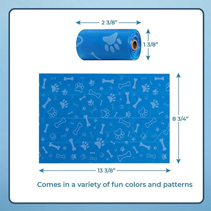 Best Pet Supplies Dog Poop Bags (150 Bags) for Waste Refuse Cleanup, Doggy Roll Replacements for Outdoor Puppy Walking and Travel, Leak Proof and Tear Resistant, Thick Plastic - Assorted Colors-PawvioPets
