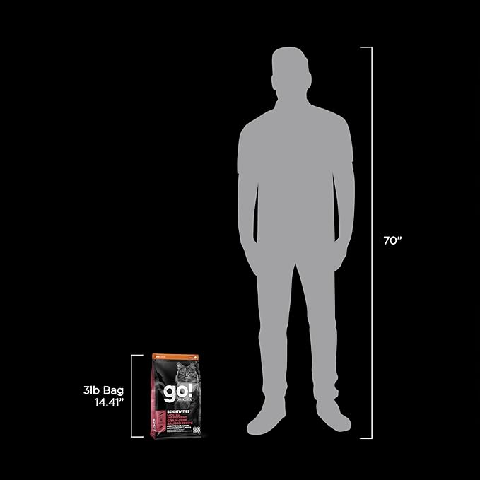 Go! Solutions Sensitivities Limited Ingredient, Grain-Free Dry Cat Food, Salmon Recipe for Sensitive Stomach, 3 lb Bag-PawvioPets