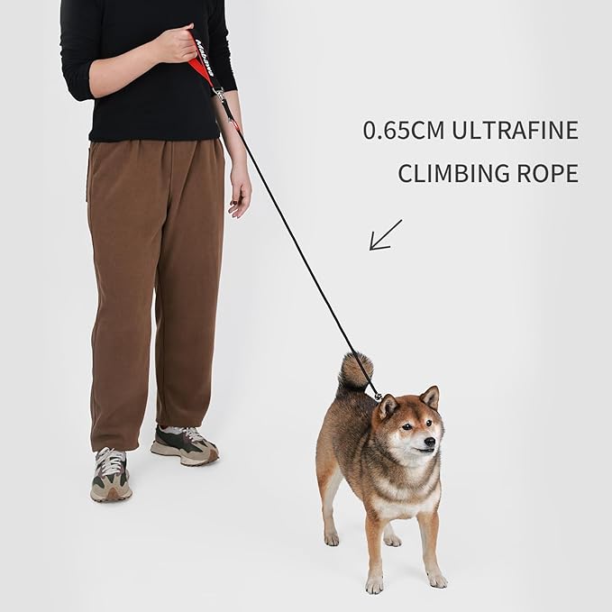 Dog Anti-Slip Leash 5FT with Metal Stopper - Durable No-Pull Training Lead for Small, Medium & Large Dogs - Comfortable Handle Nylon Rope, Tangle-Free Pet Walking Leash (Black, 5 FT)-PawvioPets