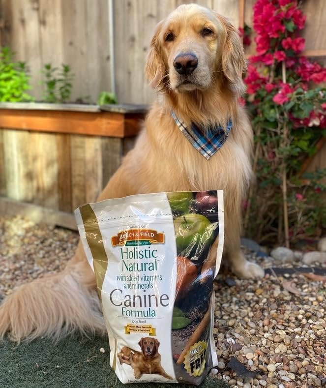 Bench & Field Holistic Natural Adult Dry Dog Food, Chicken Meal and Brown Rice Recipe 6.6 lb Bags (Pack of 4)-PawvioPets