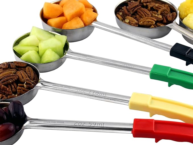 Darware Portion Control Serving Spoons (6-Piece Ladle Set); w 1/4 Cup, 1/2 Cup, 3/4 Cup & 1 Cup (2, 4, 6, 8 oz) & 1/2 & 1 Cup Utensils/Spoodles-PawvioPets