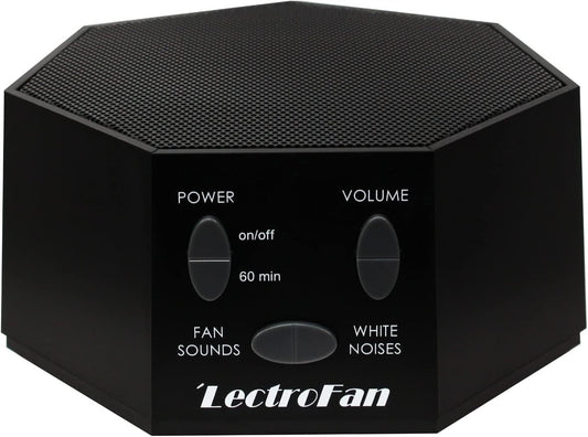Adaptive Sound Technologies LectroFan Classic White Noise Machine - Compact Sleep Sound Machine for Bedroom, Travel, Study and More - 20 Non-Looping Fan & White Noise Variations - Black