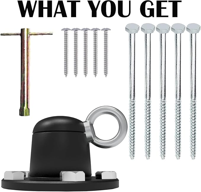 Dog Tie Out Stake Anchor, 360° Swivel Dog Tie Out Cable Runner for Yard Camping (Black)-PawvioPets