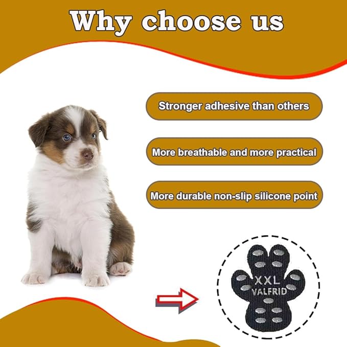Dog Paw Protector Anti-Slip Grips to Keeps Dogs from Slipping On Hardwood Floors,Disposable Self Adhesive Resistant Dog Shoes Booties Socks Replacemen XXXL 24 Pieces-PawvioPets