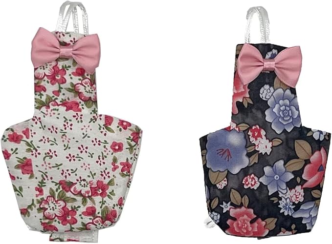 2 PCS Bird Diapers Flight Suite with Waterproof Inner Layer Pink&Balck Urine Wet Suit for Other Small Birds-PawvioPets