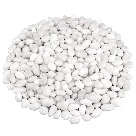 Aquarium Gravel,Landscaping Pebbles, Decorative Ornamental Pebbles Garden,Landscaping Stones Gravel Filler for Home Decoration Flower Bed Fish Tank Plants Vases Succulents (10 Pounds, White)-PawvioPets