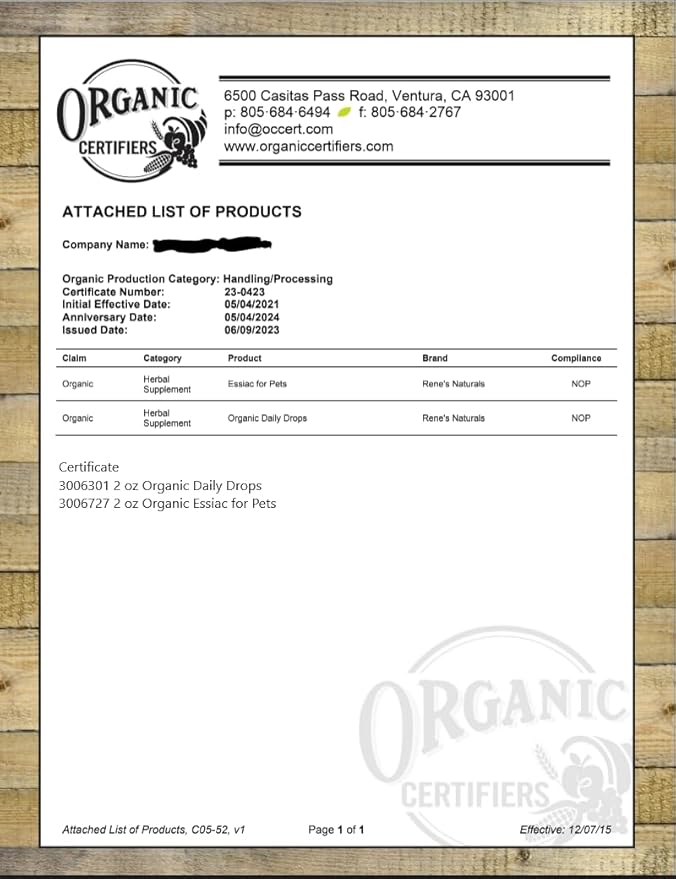 Essiac for Pets | USDA Organic | Daily Drops for Immune Support and Longevity | Pre-Measured Dropper | Alcohol Free Concentrated Formula | 2oz (59ml)-PawvioPets