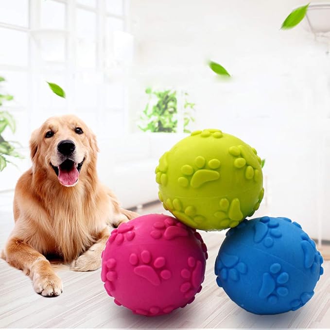 Dog Toys ，Dog Balls for Small Medium Large Dogs Squeaky Toy Balls 3 Pcs-PawvioPets