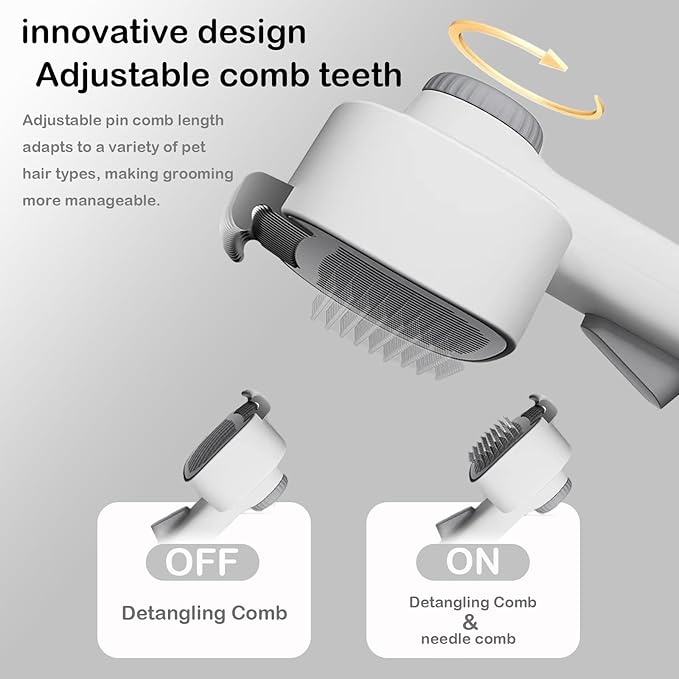 2-in-1 Pet Deshedding Brush Cat Dematting Comb for Indoor Cats and Dogs Comb for Shedding Long & Short Hair Gentle Massage Grooming Tool Easy to Remove Loose Undercoat,Matted Fur & Tangles-PawvioPets