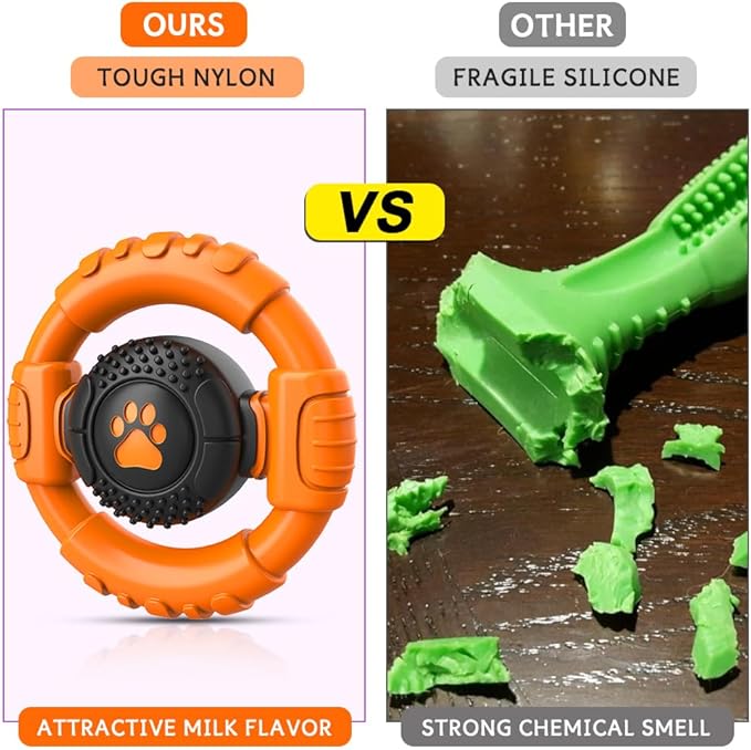 Dog Toys for Aggressive Chewers Large Medium Small Breed Indestructible Durable Tough Squeaky Dog Chew Toys to Keep Them Busy Nylon Rubber Interactive Dog Toys-PawvioPets