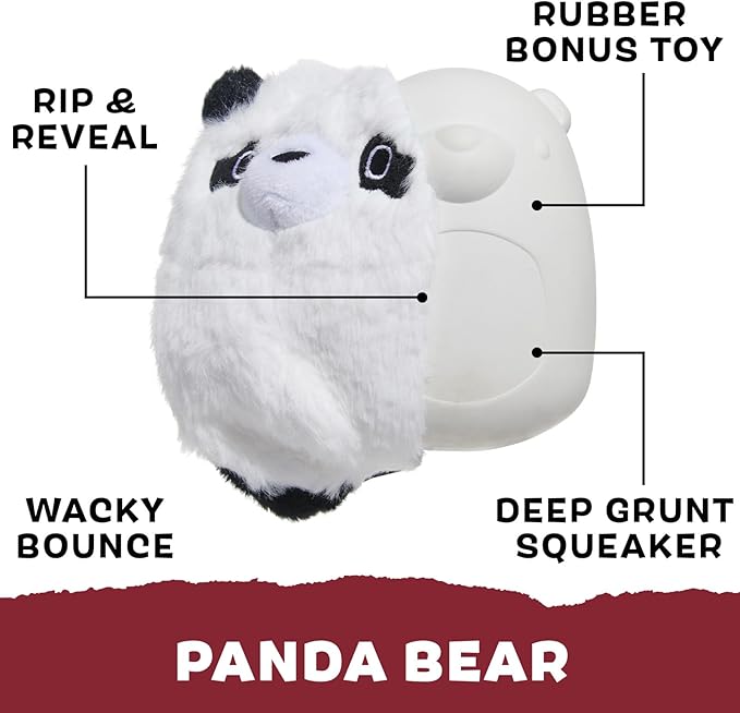 Barkbox Super Chewer Tough Dog Chew Toys for Aggressive Chewers, Plush 2 Toys in 1 (Panda - Large)-PawvioPets