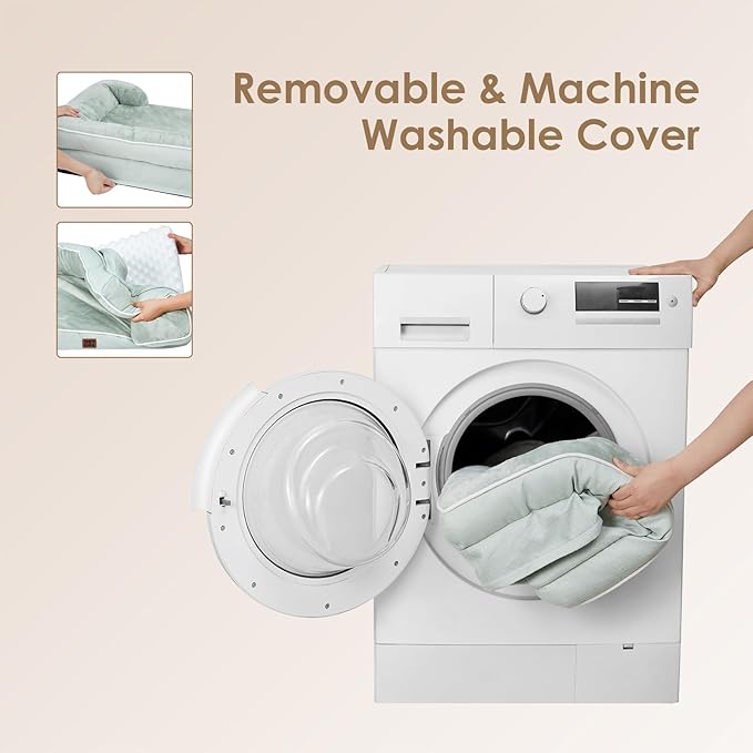 EHEYCIGA Orthopedic Large Dog Bed, Waterproof Memory Foam, Non-Slip Bottom, Sage Green, 35"L x 22"W x 6.5"Th-PawvioPets