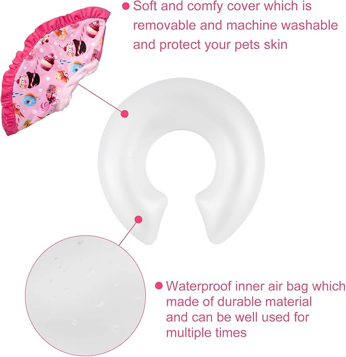 CuteBone Inflatable Dog Collar Alternative for Large Dogs After Surgery-Double Adjustable Neck Range P23SO00102L-PawvioPets