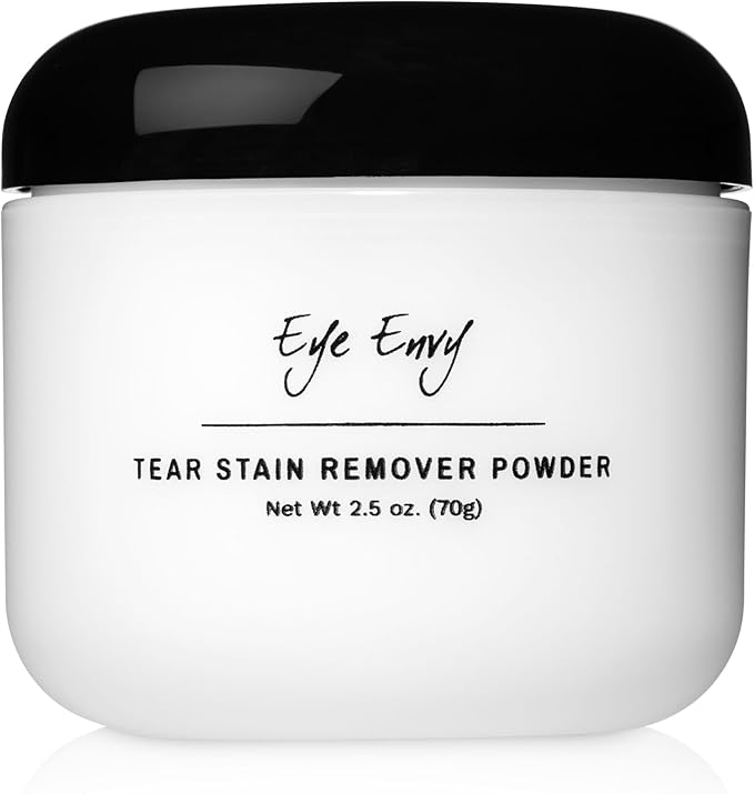 Eye Envy Tear Stain Remover Powder for Dogs and Cats. 100% Natural, Safe. Apply Around Eyes. Absorbs and Repels Tears. Keeps Area Dry. Treats The Cause of Staining. Made in The USA (2.5 oz)-PawvioPets