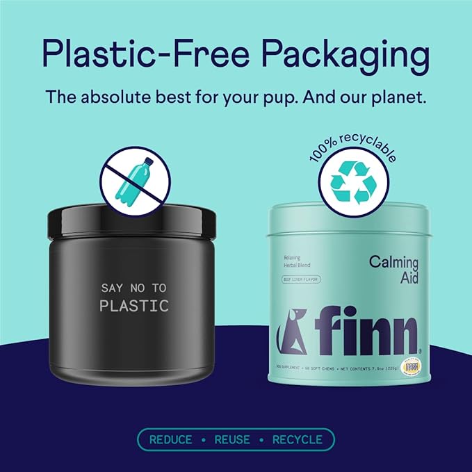 Finn Calming Aid for Dogs - Natural Calming Chews with Melatonin to Support Stress, Separation & Sleep - 90 Soft Chews-PawvioPets