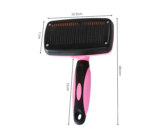 3-in 1 Dog & Cat Grooming Supplies- Self-cleaning Slicker Brush, Deshedding Rake Comb, And Finger Toothbrush For Dogs & Cats | Perfect For Pet Grooming Kit, Dematting And Dental Tool (pink)-PawvioPets