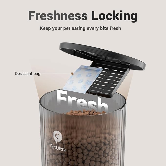 Automatic Cat Feeder for 2 Cats - 16 Cups/4L Timed Auto Pet Feeder with Portion Control (1-6 Meals), Dual Power& Easy to Clean for Indoor Cats & Small Dogs-PawvioPets