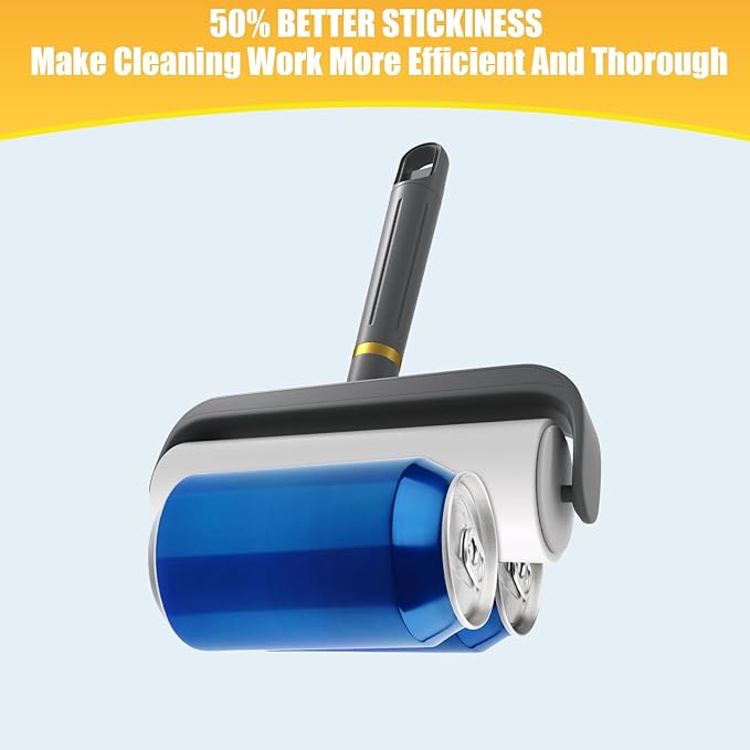 6.3" Large Surface Lint Roller Refills, Extra Sticky Roller for Clothing, Pet Hair, Furniture Cleaning, 6 Refills Total 600 Sheets-PawvioPets