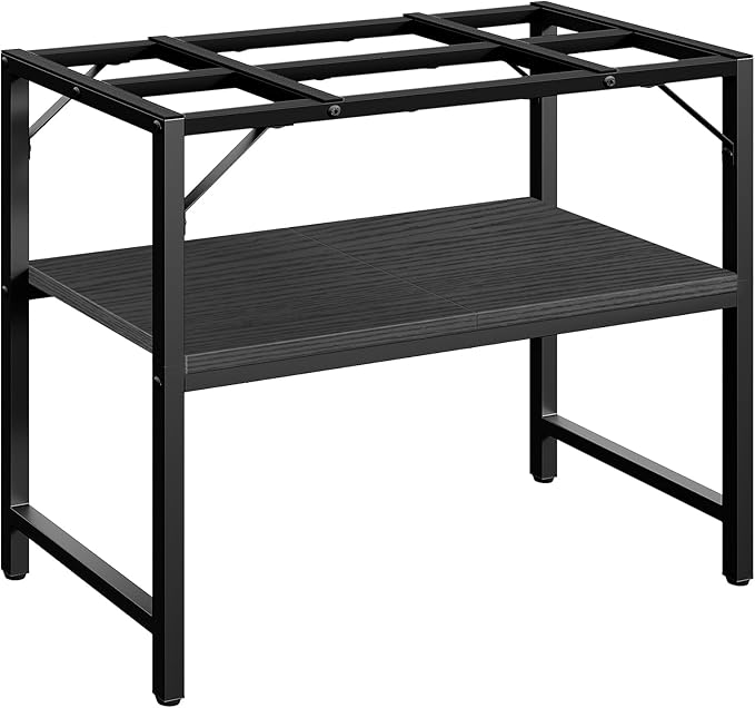 40-50 Gallon Fish Tank Stand, Aquarium Stand with 2-Tier Storage Shelves, Heavy Duty Breeder Turtle Terrarium Stand Rack for Home Office, 36.2" L x 18.9" W x 24.4" H, Black FTBK4001-PawvioPets