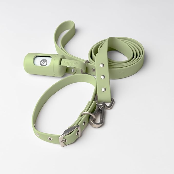 DIGGS Dog Poop Bag Dispenser for Leash - Premium Dog Waste Bag Holder with Easy One-Hand Dispensing (Sage)-PawvioPets