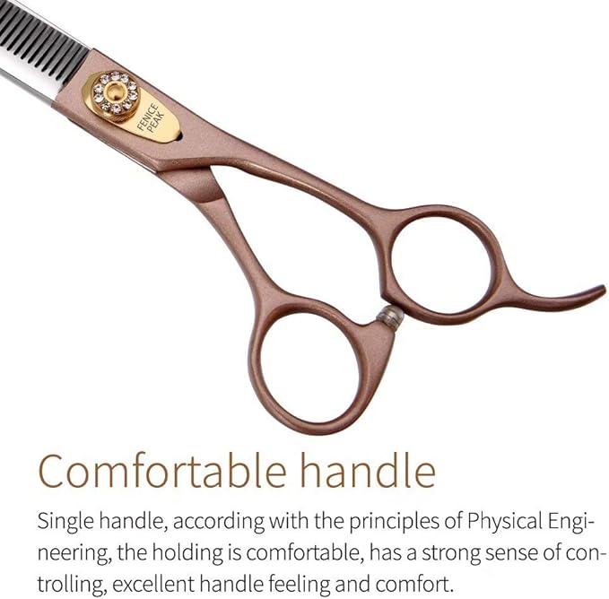 Fenice Peak Professional Thinning Scissors for Dog Cat 7/7.5'' Pet Grooming Scissors 440C Stainless Steel Thinning Shears for Dogs 50/56 Teeth-PawvioPets