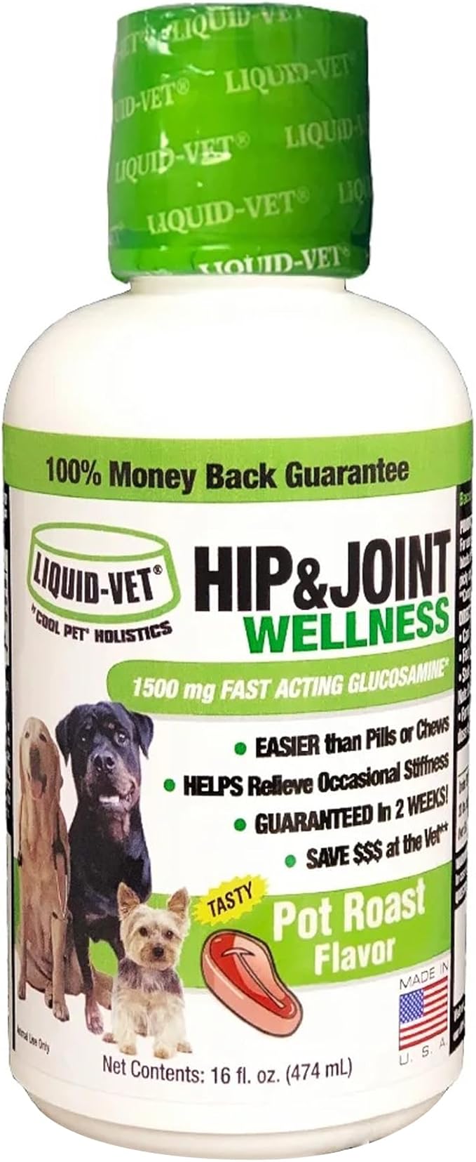 by Cool PET Holistics LVDJW-PR-04PK-16U Hip & Joint Dog Joint Supplement, 16 oz-PawvioPets