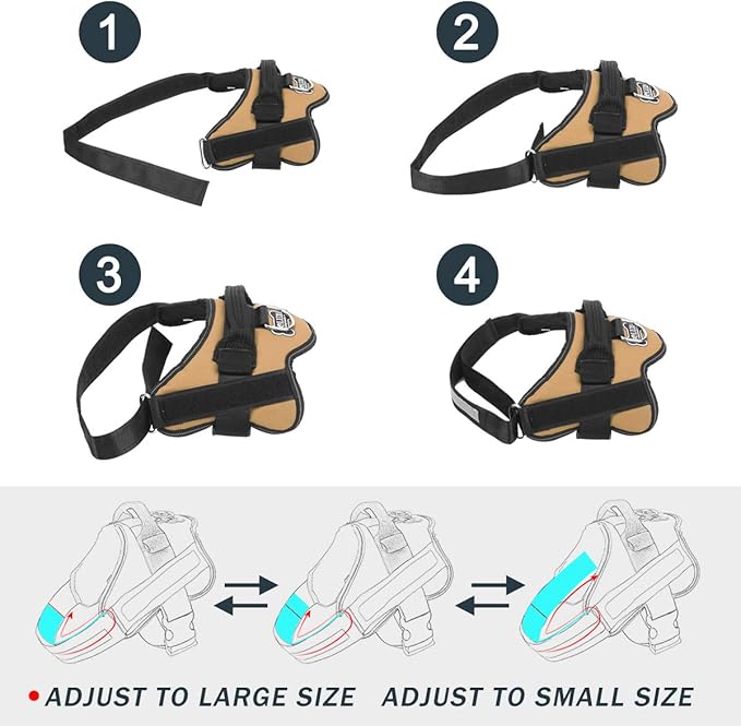 Bolux Dog Harness, No-Pull Reflective Dog Vest, Breathable Adjustable Pet Harness with Handle for Outdoor Walking - No More Pulling, Tugging or Choking (Army Yellow, S)-PawvioPets