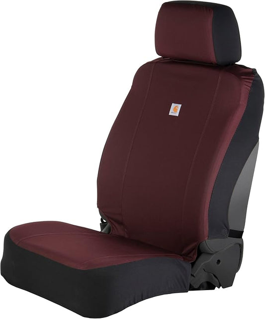 Carhartt Universal Nylon Duck Canvas Fitted Bucket Seat Cover, Durable Seat Protection with Rain Defender, Single, Port-PawvioPets