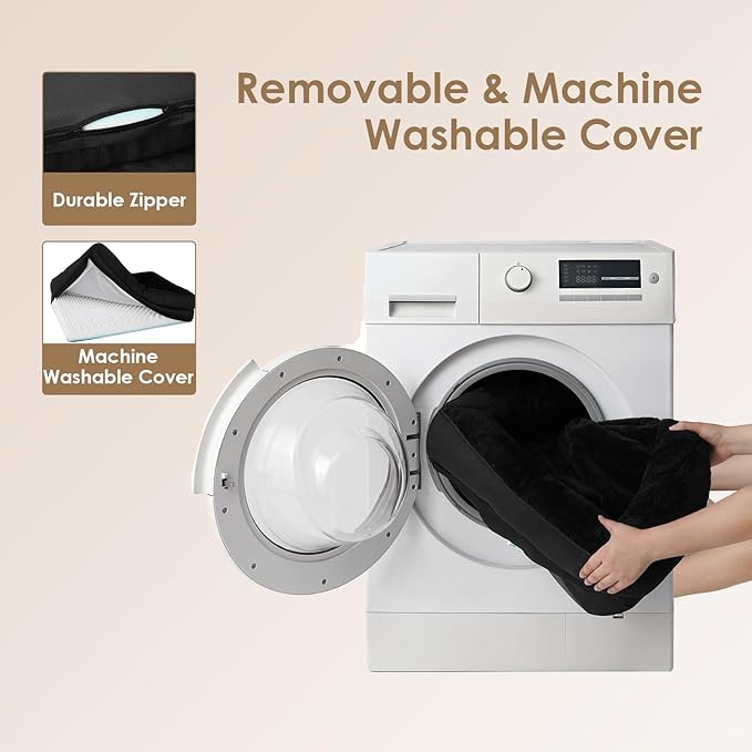 EHEYCIGA Memory Foam XXL Dog Bed for XLarge Sized, Extra Large Orthopedic Dog Sofa with Sides and Waterproof Liner, Washable Bolster Pet Couch with Removable Cover, 52x41x8 Inch, Black-PawvioPets