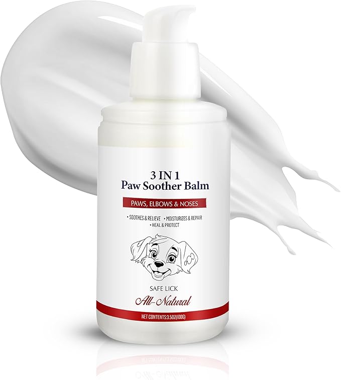 Dog Paw Pad Balm - 3-in-1 Lick Safe Soother & Moisturizer& Lotion for Dog Paws Nose, Elbow, Snout - Natural, Quick-Drying, Non-Sticky - All-Weather Cat Paw Balm Cream- 3.5 Oz/100Gram-PawvioPets