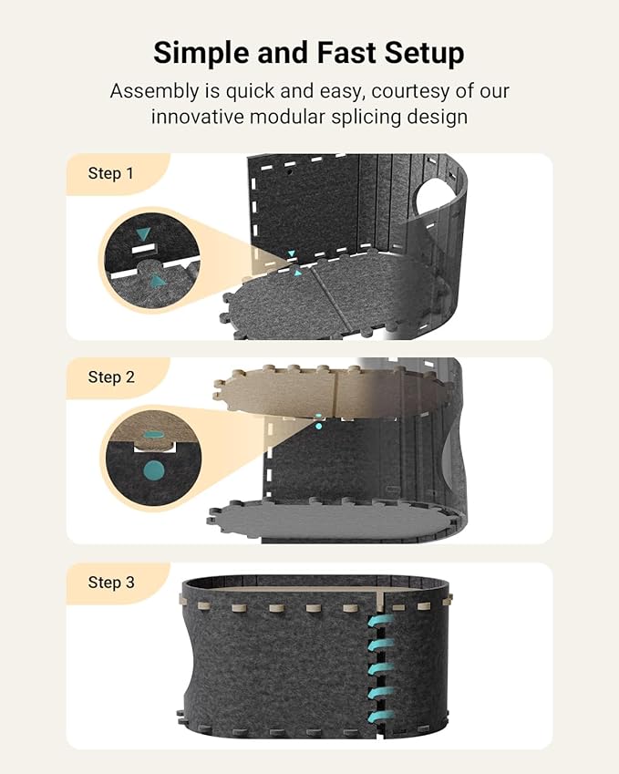 DownyPaws Cat House for Indoor Cats, Cat Bed Cave for Multiple & Large Cats Up to 22 Lbs, Scratch Resistant Peekaboo Cat Caves, Foldable Tunnel Enclosed Bed, PeekaPurr, Sesame Gray-PawvioPets