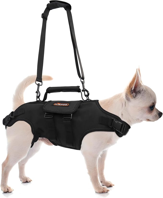 Dog Lift Harness, Full Body Support with Adjustable Control Handle for Small Senior Dogs, Post-Surgery Recovery & Joint Problems (Oxford Cloth, S)-PawvioPets