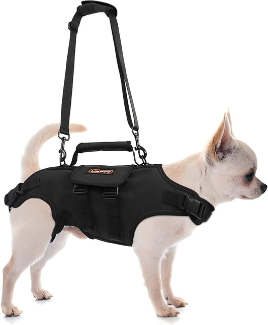 Dog Lift Harness, Full Body Support with Adjustable Control Handle for Small Senior Dogs, Post-Surgery Recovery & Joint Problems (Oxford Cloth, S)-PawvioPets