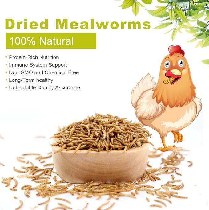 20lbs Mealworms, High-Protein Dried Mealworms for Birds, Chickens, Turtles, Fish, Hamsters and Hedgehogs, Non-GMO and Chemical Free, All Natural Animal Feed-PawvioPets