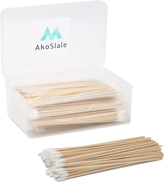 Extra Long Cotton Swabs, 400 Counts, 6-Inch | Lint-Free Tips for Gentle Cleaning of Small Dogs, Guns, Electronics, Makeup, and Crafts | Durable Wooden Sticks with Convenient Storage Box-PawvioPets