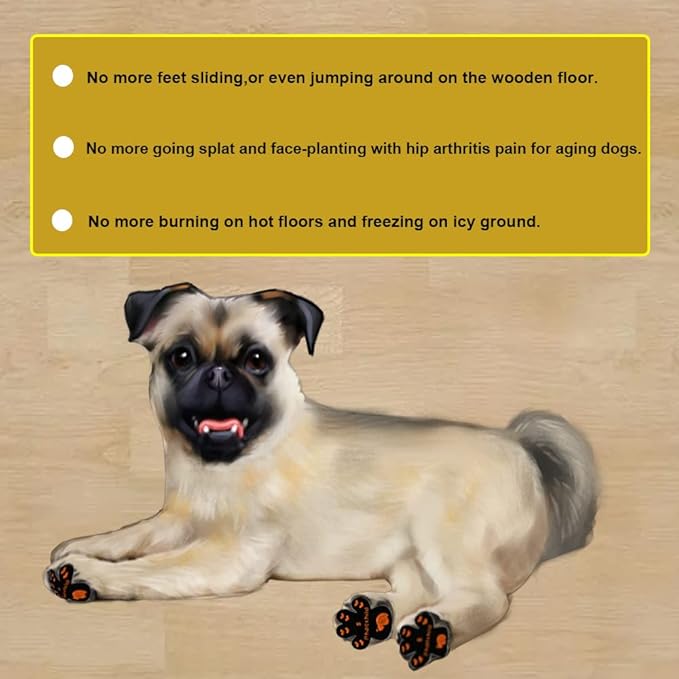 Dog Paw Pads Anti-Slip Grips,Dog Paw Protectors for Senior Dogs on Hot Pavement,Provides Traction to Keep Them from Slipping on Smooth Floors 20 sets-80 Pads Multicolor S-PawvioPets