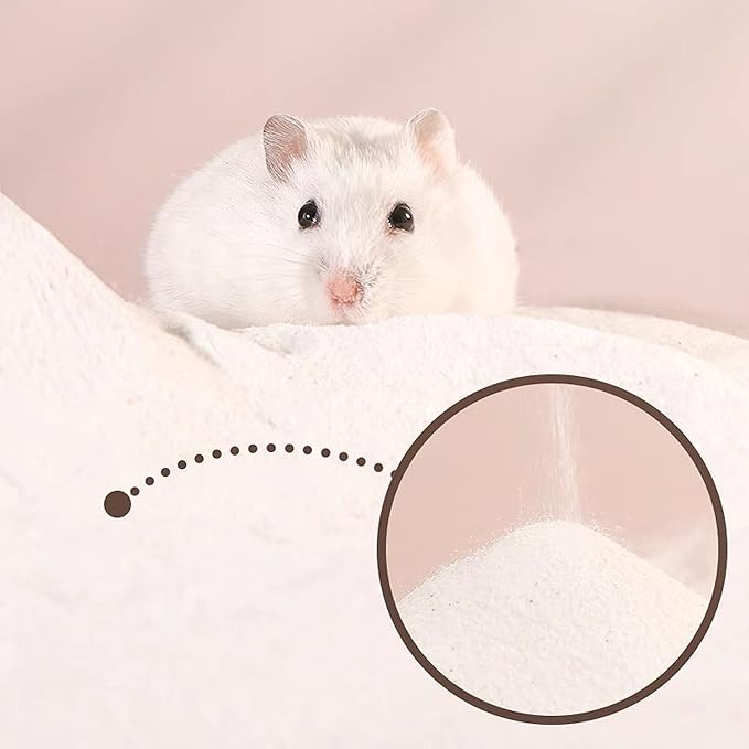 DR.DUDU Hamster Bath Sand, 6.6lb Dust Free Desert Sand or Potty Litter Sand for Hamster Chinchillas Gerbil Syrian Mice Small Animals (White)-PawvioPets