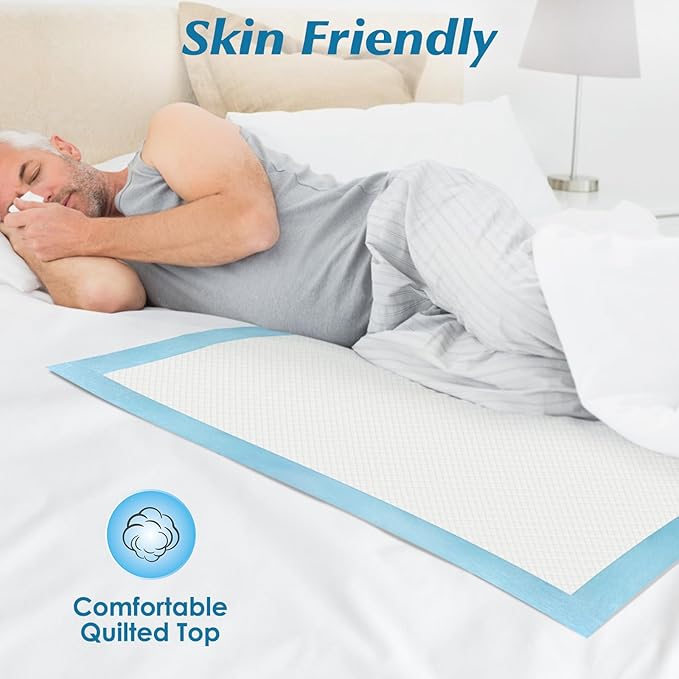 50 Count 30” x 36” Super Absorbency Disposable Underpads, Leakproof Quick Drying, Baby Puppy & Adults Bed Pads Disposable Adults, Dog Pee Pads Extra Large, XXL Incontinence Pads-PawvioPets