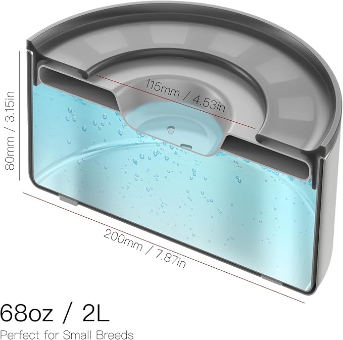 2L No Spill Water Bowl for Dogs, Double-Wall Stainless Steel with Splash-Proof Paws Lid and Floating Disk, Non-Slip Base, Easy to Clean Slow Water Feeder for Small Medium Dogs-PawvioPets