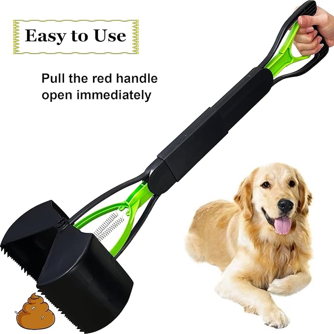 28" Large Pooper Scooper for Dogs, Heavy Duty Poop Scooper for Large Medium & Small Dog, Pet Dog Pooper Scooper for Grass & Gravel Pick Up-PawvioPets