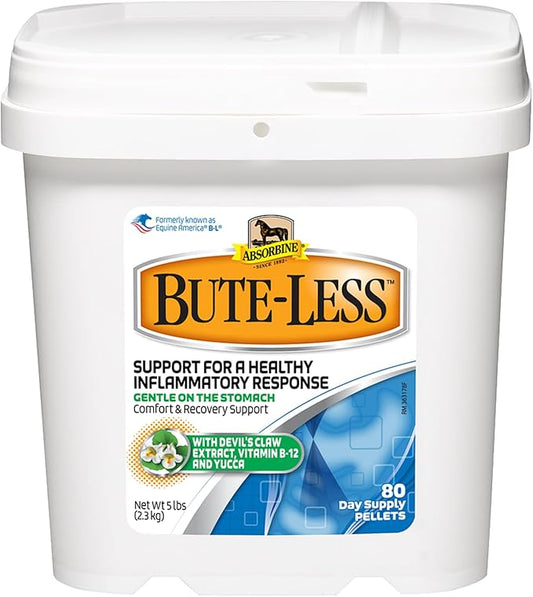 Absorbine Bute-Less Comfort & Recovery Supplement Pellets, Healthy Inflammatory Response, 5 lb / 80 Day Supply-PawvioPets