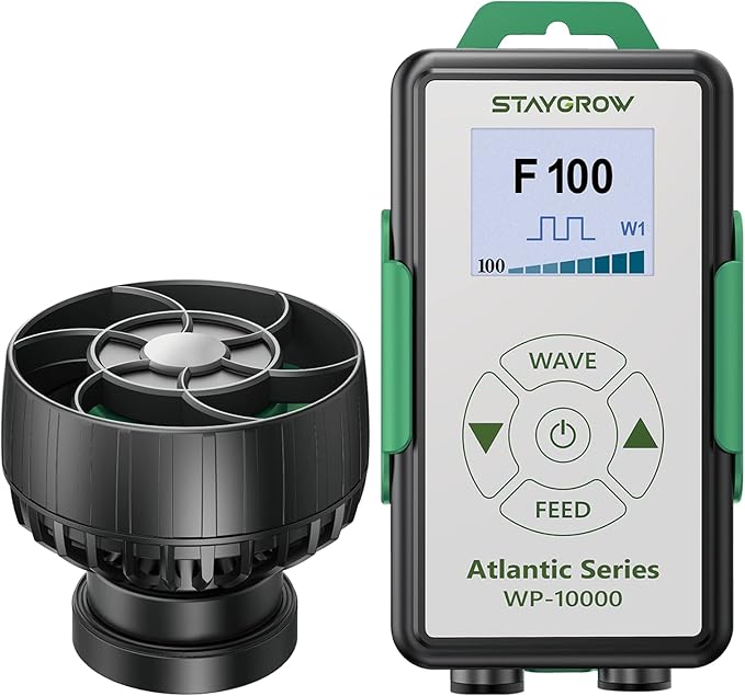 Atlantic Series WP-10000 Wave Maker for Aquarium, DC 24V 20W 2642 GPH (10000 L/H) Powerhead, Powerful yet Silent Sine Wave Controllable Wave Pump for Fresh/Saltwater/Marine/Reef Tank Black-PawvioPets
