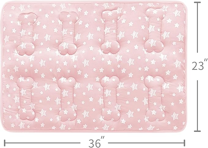 Dog Crate Mat (36" X 23"), Soft Dog Bed Mat with Cute Prints, Personalized Crate Pad, Anti-Slip Bottom, Machine Washable Kennel Pad-PawvioPets