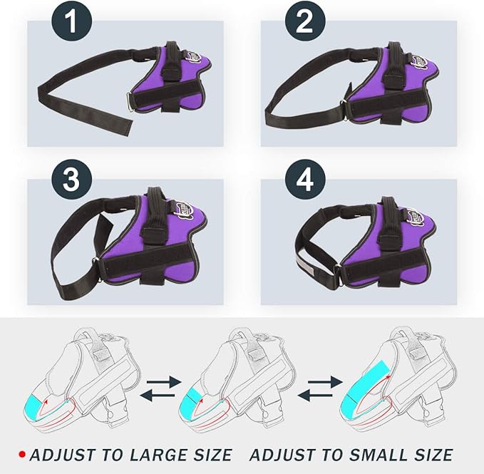 Bolux Dog Harness, No-Pull Reflective Dog Vest, Breathable Adjustable Pet Harness with Handle for Outdoor Walking - No More Pulling, Tugging or Choking (Purple, XS)-PawvioPets