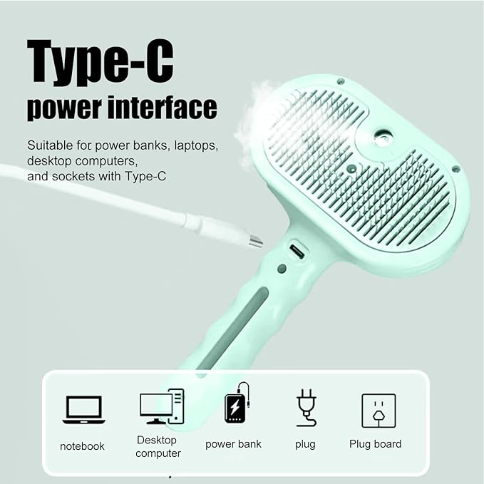 3-in-1 Pet Steam Brush, Grooming Comb with Water Tank for Cats and Dogs, Long and Short Hair (Green)-PawvioPets
