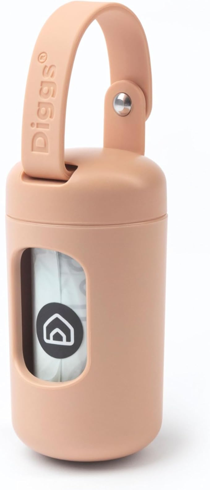 DIGGS Dog Poop Bag Dispenser for Leash - Premium Dog Waste Bag Holder with Easy One-Hand Dispensing (Blush)-PawvioPets