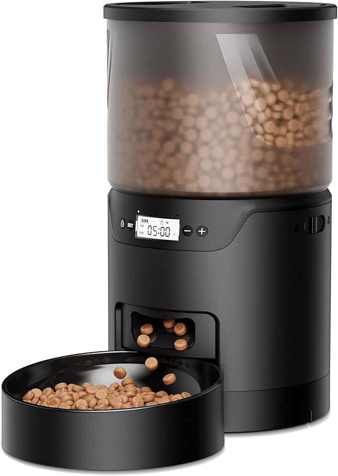 Automatic Cat Feeder: 3L Auto Food Dispenser with Timed Feeding| 6 Meal Programmable& 1-20 Portion Precise Control- Easy to Clean & Setup for Cat Indoor| Desiccant Bag Keep Food Fresh-PawvioPets
