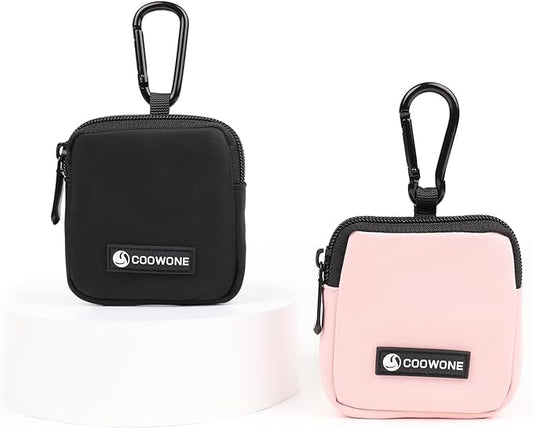 Dog Treat Pouch 2 PCS, Waterproof Small Dog Treat Bag for Leash, Hands Free Dog Walking Bag with Carabiner, Dog Poop Bag Holder for Pet Puppy Travel or Outdoor Use, Zipper Closure to Avoid Spilling-PawvioPets